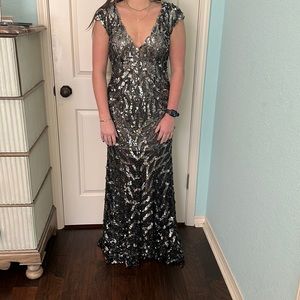 Beaded Floor Length Formal Gown. Size 10.